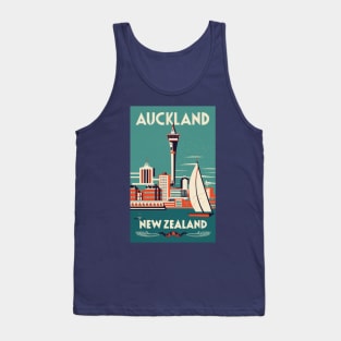 A Vintage Travel Art of Auckland - New Zealand Tank Top